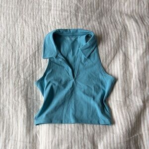 Abercrombie & Fitch Teal Sleeveless Collared Tank